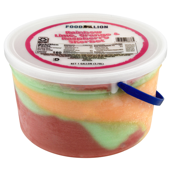 Food Lion Lime Orange & Raspberry Rainbow Sherbet