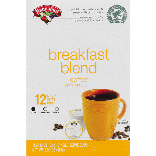 Hannaford Breakfast Blend Light Roast Single Serve Coffee Cups