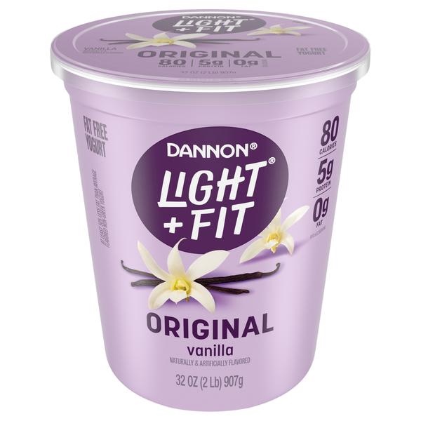 Dannon Light + Fit Fat Free Original Vanilla Yogurt Cup