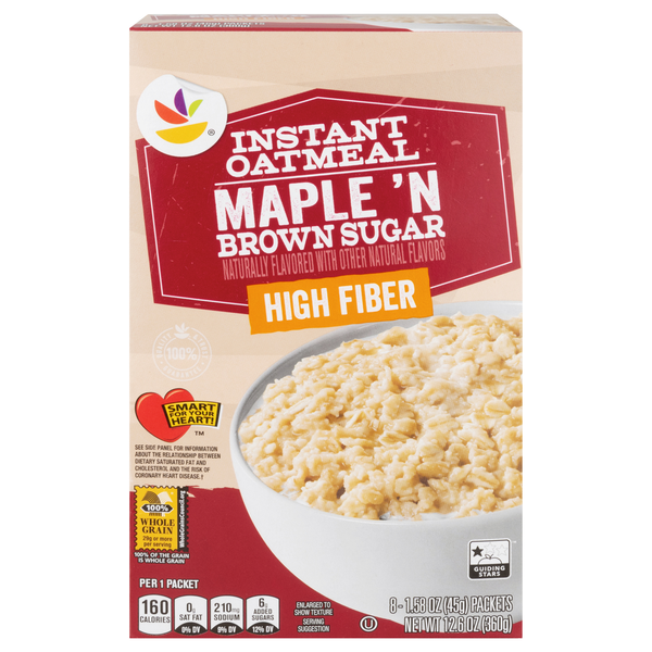 Our Brand Maple 'N Brown Sugar High Fiber Instant Oatmeal - 8 ct