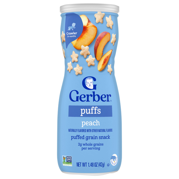 Gerber Snacks Grain & Grow Baby Peach Puffs 8+ Months