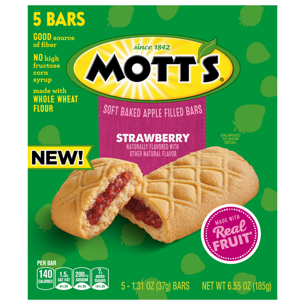 Mott's Strawberry Soft Baked Apple Filled Bars - 5 ct