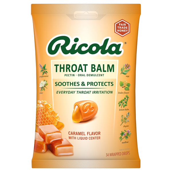 Ricola Caramel Flavored Throat Balm Drops