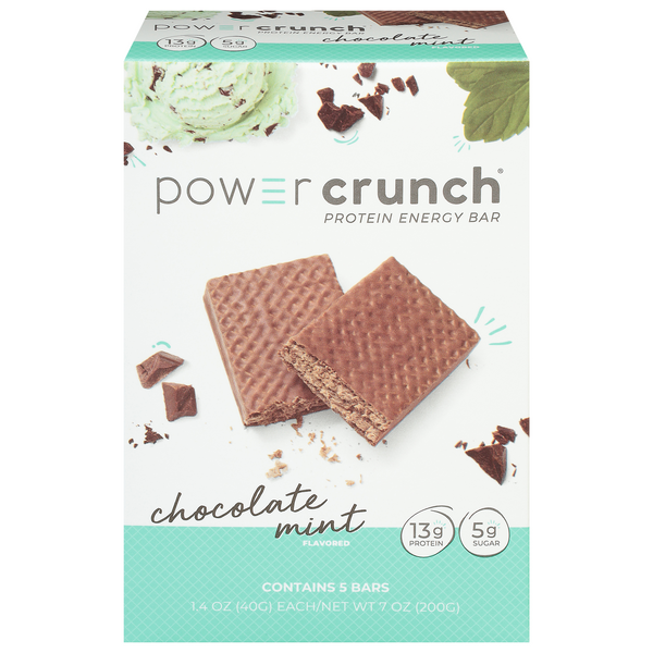 Power Crunch Chocolate Mint 13g Protein Energy Bar - 5 ct