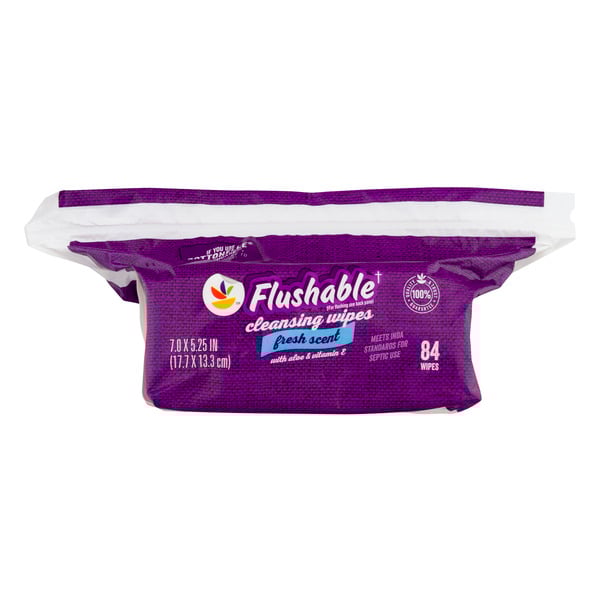 Save on Giant Flushable Cleansing Wipes Fresh Scent Resealable Refill