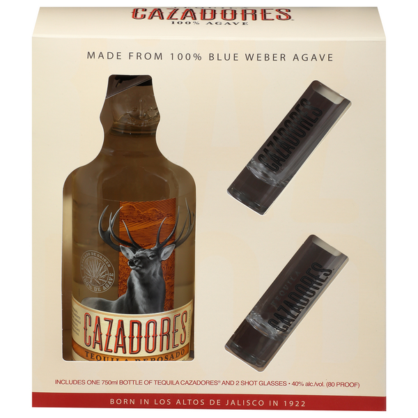 Cazadores Tequila and Shot Glasses Set