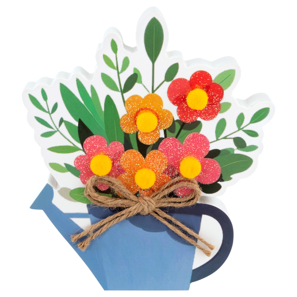 Smart Living Spring Wood Decor Watering Can