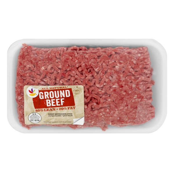 Stop & Shop All Natural 80% Lean 20% Fat Ground Beef Fresh