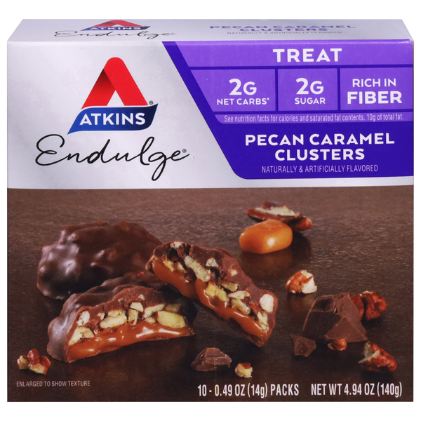 Atkins Endulge Treat Pecan Caramel Clusters Low Carb -10 ct