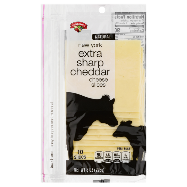 Hannaford Natural New York Extra Sharp Cheddar Cheese Slices - 10 ct
