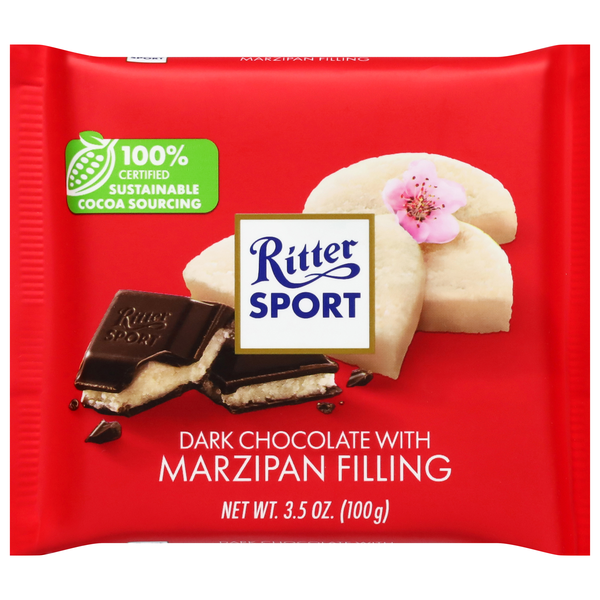 Ritter Sport Dark Chocolate Candy Bar with Marzipan Filling