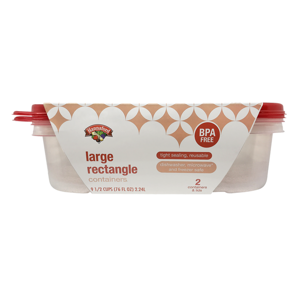 Hannaford Containers Large Rectangle 9.5 Cups