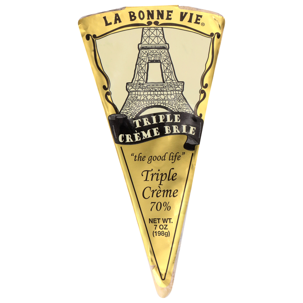 La Bonne Vie Soft Ripened Triple Creme Brie Cheese Wedge