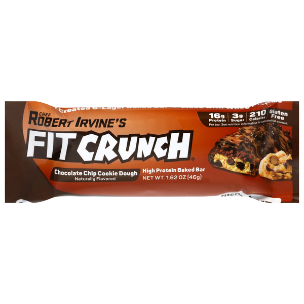 FITCRUNCH Chocolate Chip Cookie Dough 16g Whey Protein Baked Bar