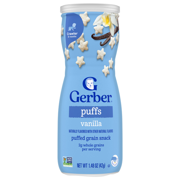 Gerber Snacks Grain & Grow Baby Vanilla Puffs 8+ Months