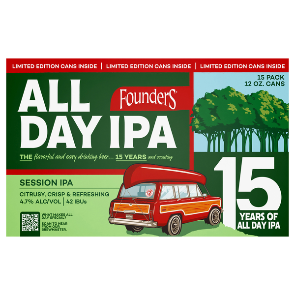 Founders All Day IPA Session Ale Beer - 15 pk
