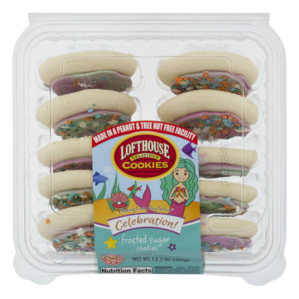 Lofthouse Celebration! Mermaid Frosted Sugar Cookies - 10 ct