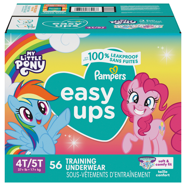 Pampers Easy Ups Girls 4T-5T My Little Pony Training Underwear 37+ lb