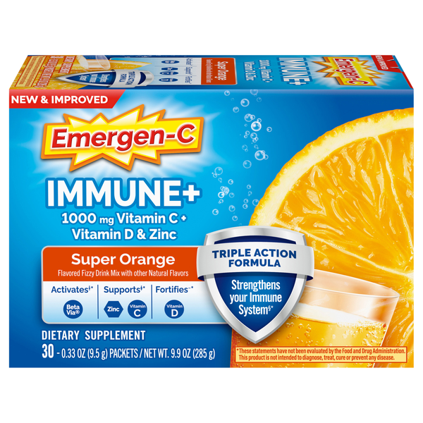 Emergen-C Immune+ Super Orange - 30 ct