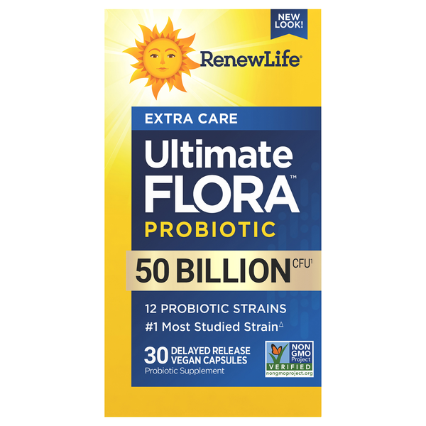 Renew Life Ultimate Flora Extra Care Probiotic Supplement Veg Capsules