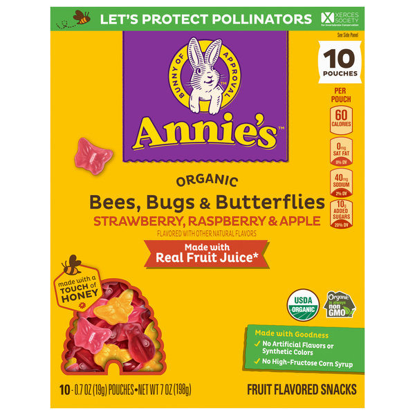 Annie's Fruit Snacks Bees Bugs & Butterflies Organic - 10 ct