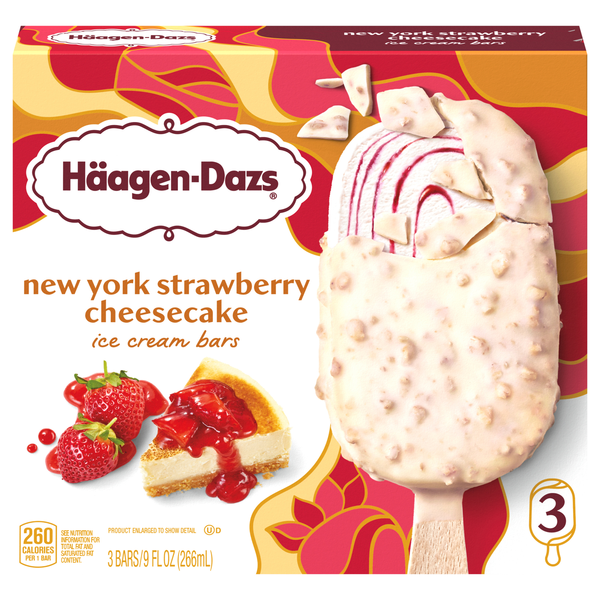 Haagen-Dazs New York Strawberry Cheesecake Ice Cream Bars - 3 ct