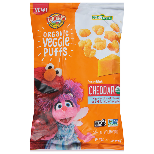 Save on Earth's Best Organic Sesame Street Veggie Puffs Cheddar Gluten
