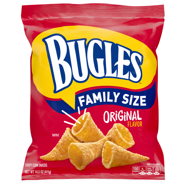 Bugles Crispy Corn Snacks Original Family Size