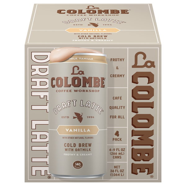 La Colombe Oat Milk Vanilla Draft Latte - 4 pk