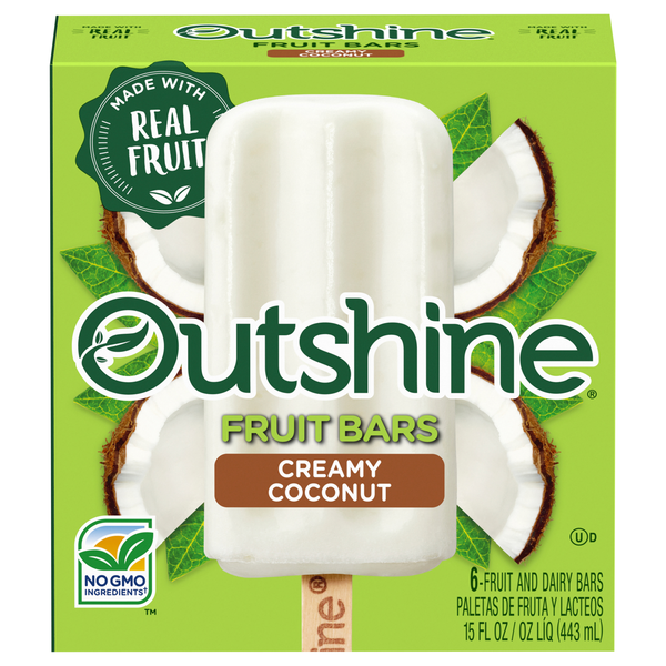 Outshine Creamy Coconut Fruit & Dairy Bars - 6 ct