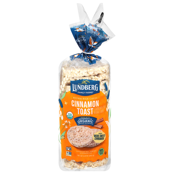 Lundberg Family Farms Whole Grain Rice Cakes Cinnamon Toast Organic