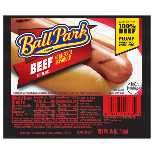 Ball Park Beef Franks - 8 ct