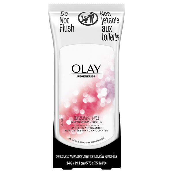 Olay Regenerist Advanced Anti-Aging Wet Cleansing Cloths Micro-Exfoliating