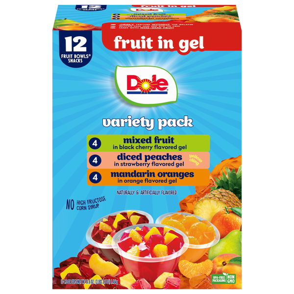 Dole Fruit in Gel Cups Variety Pack - 12 ct