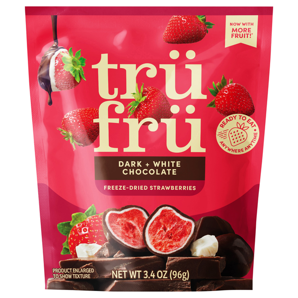 Tru Fru Freeze Dried Strawberries in Dark & White Chocolate
