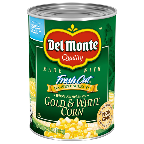 Del Monte Gold & White Whole Kernel Sweet Corn with Sea Salt