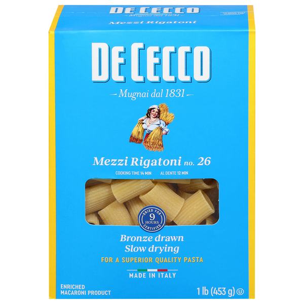 De Cecco Mezzi Rigatoni Pasta