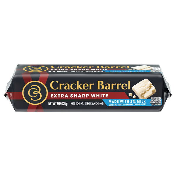 Cracker Barrel Reduced Fat Extra Sharp White Cheddar Cheese Block