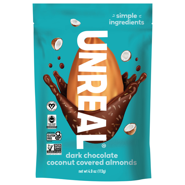 UNREAL Gluten Free Dark Chocolate Coconut Covered Almonds