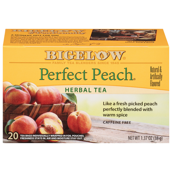 Bigelow Caffeine Free Perfect Peach Herbal Tea Bags