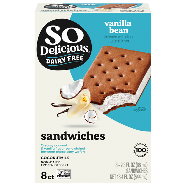 So Delicious Dairy Free Vanilla Bean Coconutmilk Dessert Sandwiches - 8 ct