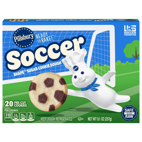 Pillsbury Ready to Bake! Soccer Pre-Cut Sugar Cookie Dough - 20 ct