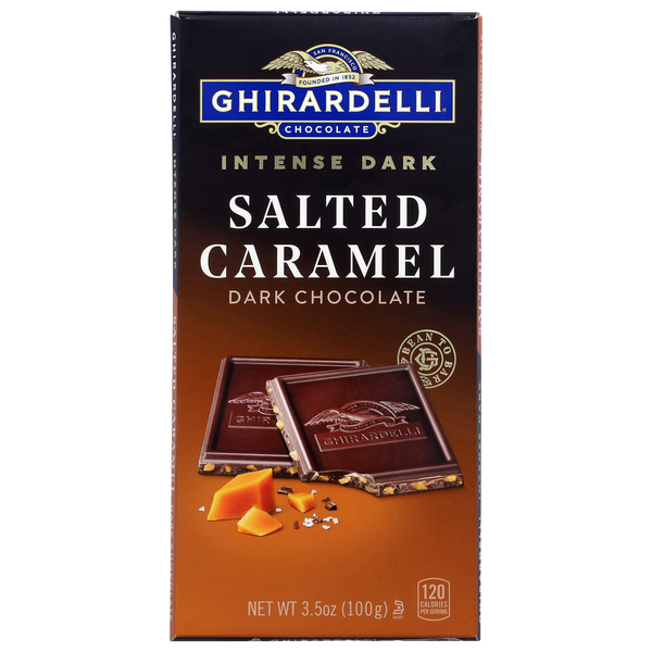 Ghirardelli Intense Salted Caramel Cascade Dark Chocolate Candy Bar