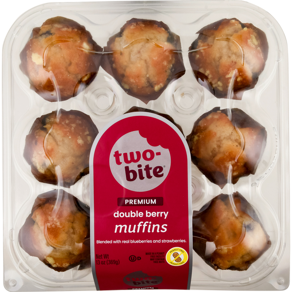 two-bite Premium Double Berry Muffins - 9 ct