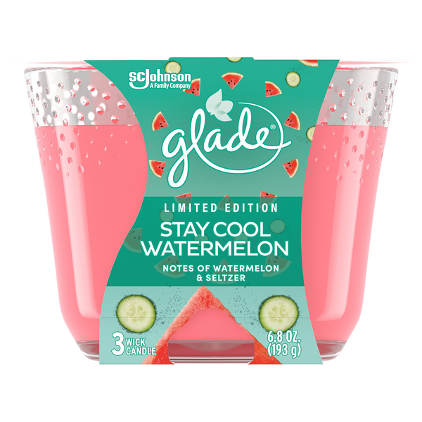 Save on Glade 3Wick Candle Stay Cool Watermelon Candle Limited Edition