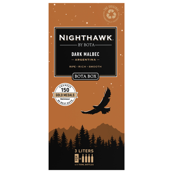Bota Box Nighthawk Black Argentina Dark Malbec Wine