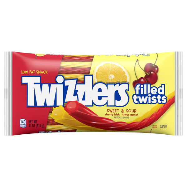 Twizzlers Filled Twists Sweet & Sour Licorice Candy