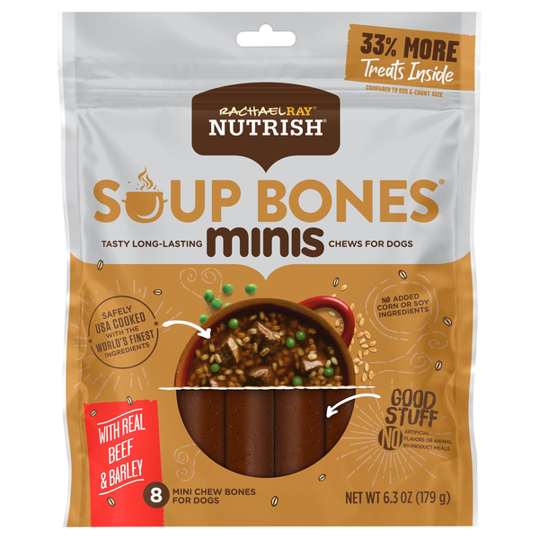 Save on Rachael Ray Nutrish Soup Bones Minis Dog Chews w/Real Beef & Barley 8 ct Order Online