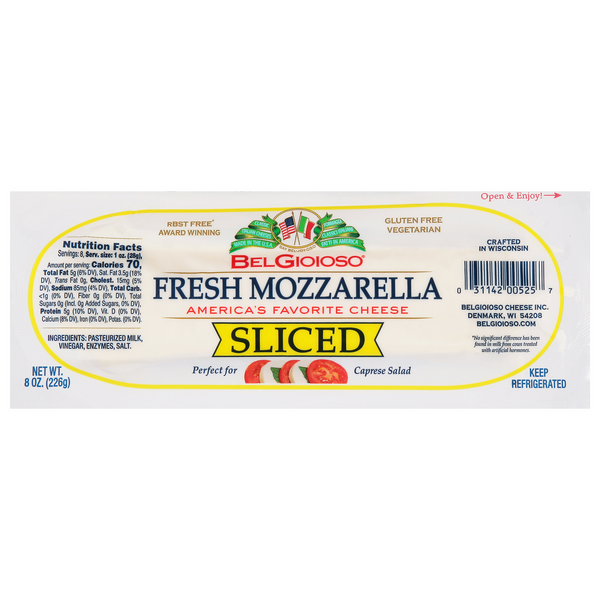 Save on BelGioioso Mozzarella Cheese Log Sliced Fresh Order Online