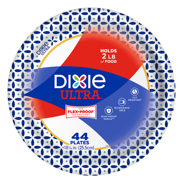 Save on Dixie Ultra Paper Plates Soak Proof Decorated 10 1/16 Inch